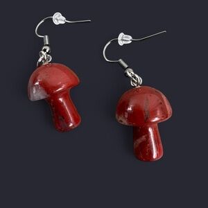 Red Jasper Mushroom Earrings